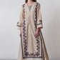 A-LINE GEOMETRIC FLORAL DRESS