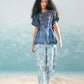 NILE SHIBORI BELTED BLOUSE