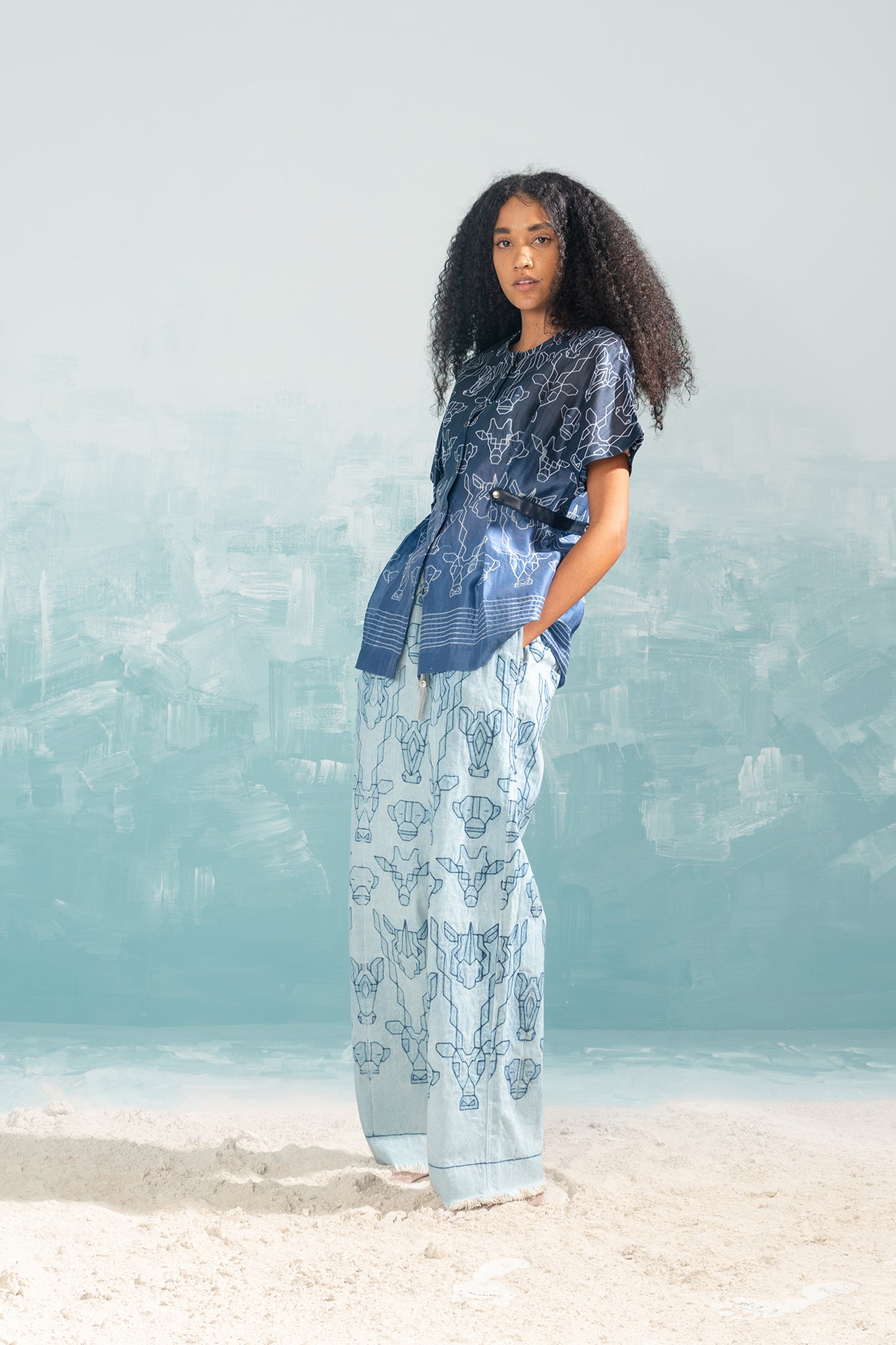 NILE SHIBORI DENIM PANTS