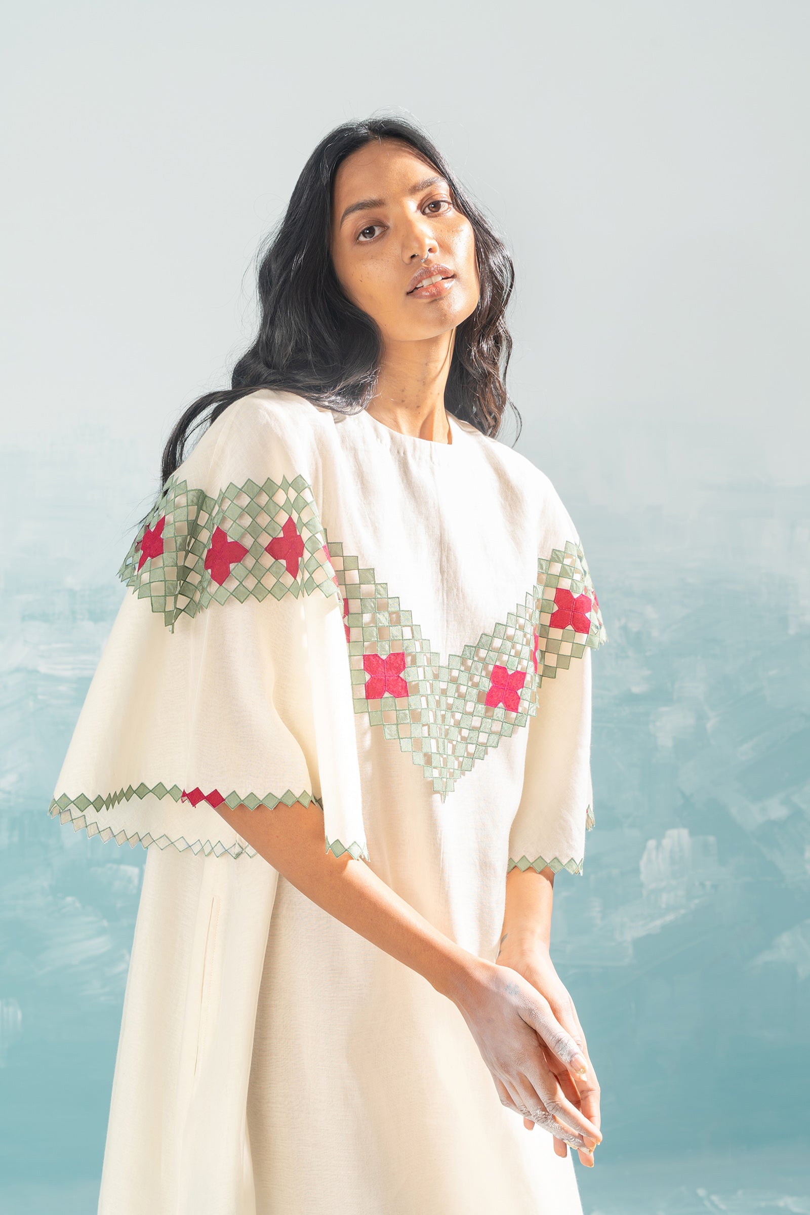 NILE CAPE CUTWORK DRESS