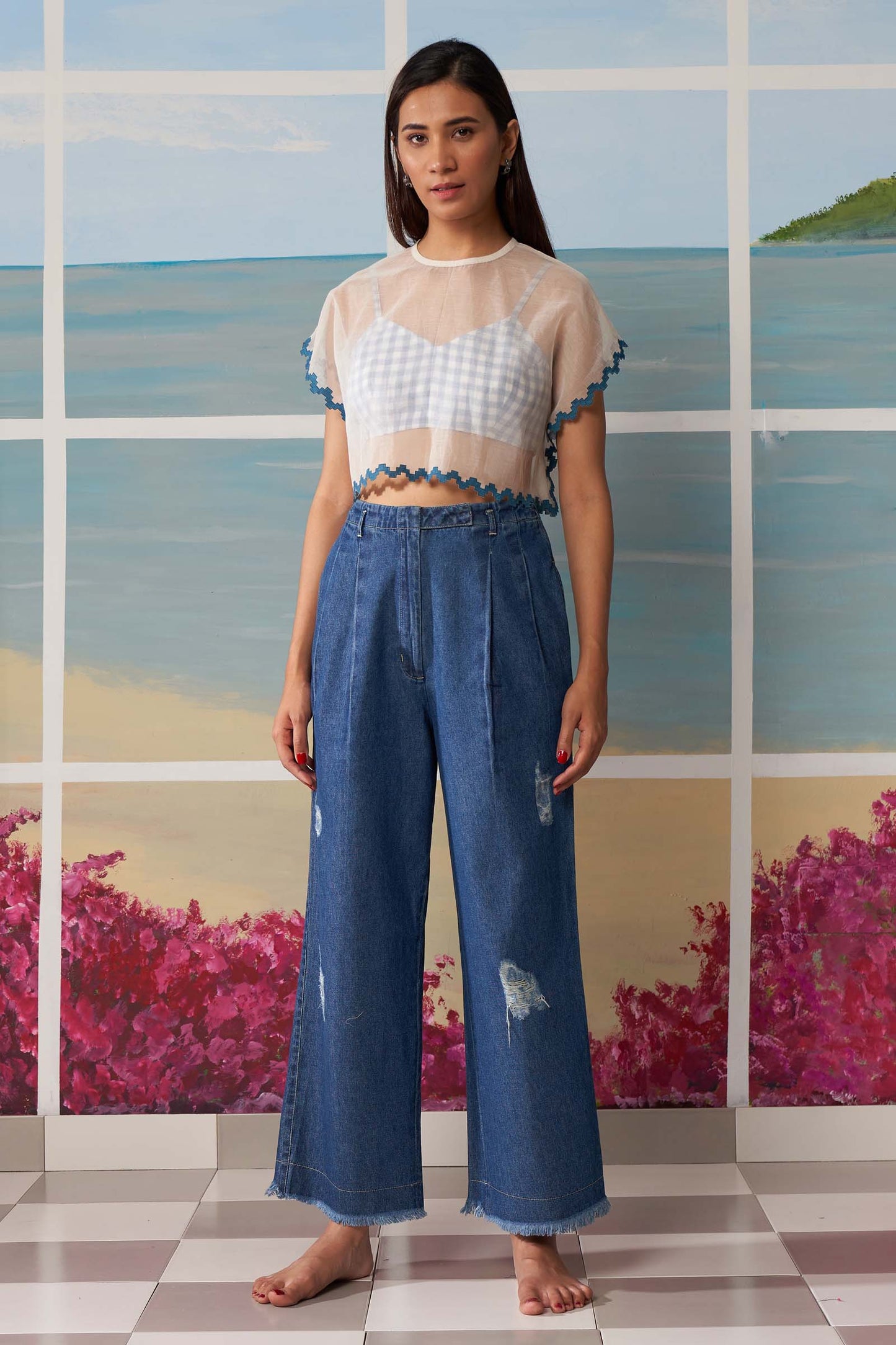 CUTWORK CROP KAFTAN