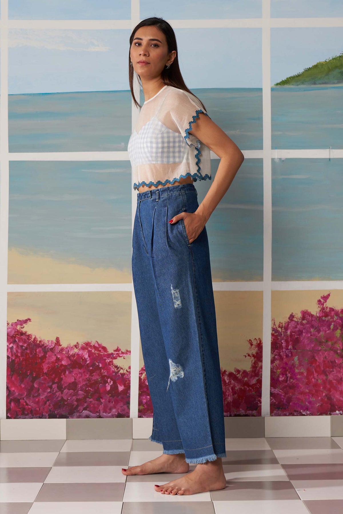 CUTWORK CROP KAFTAN