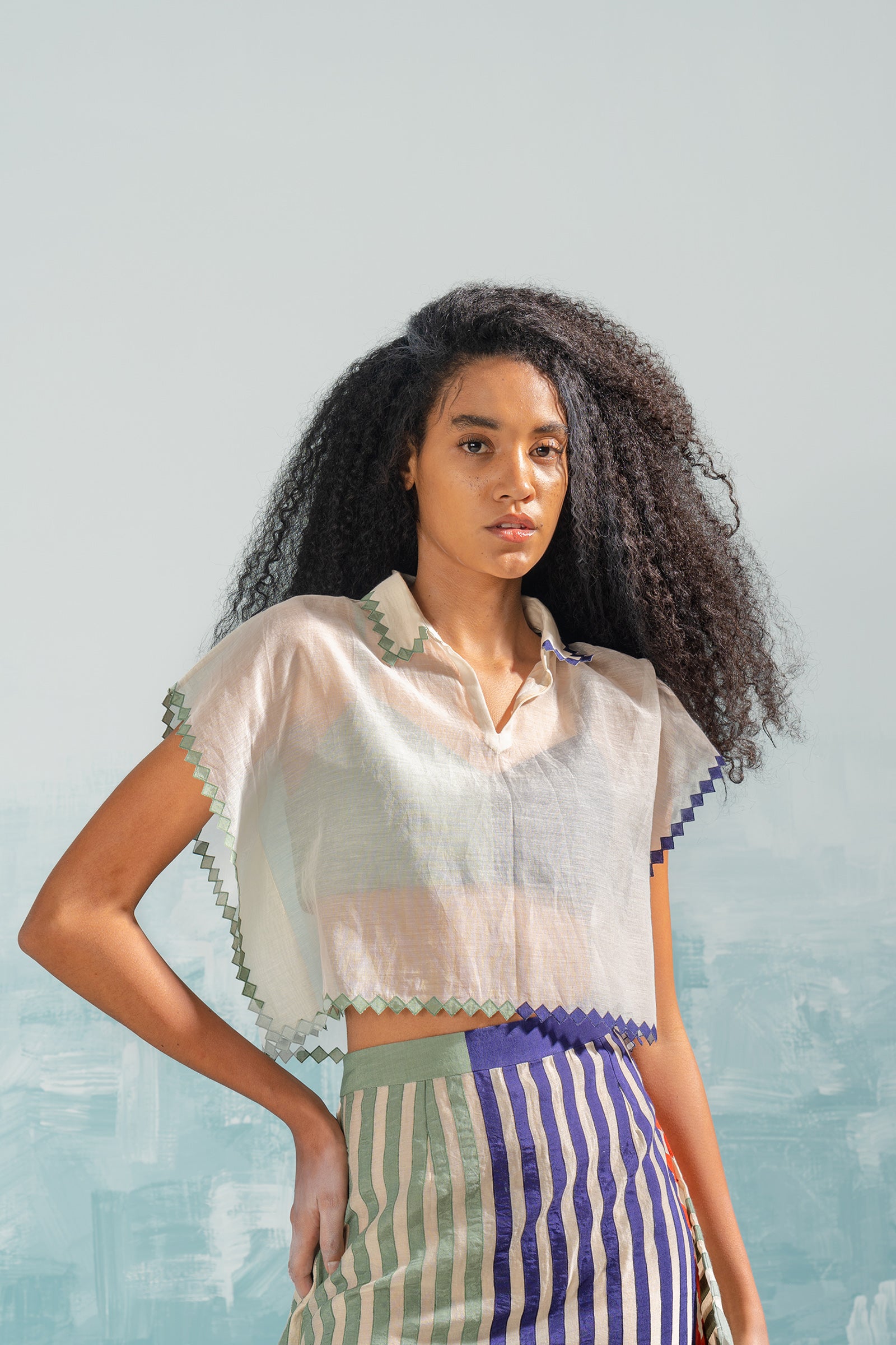 NILE CROP KAFTAN WITH BRALET