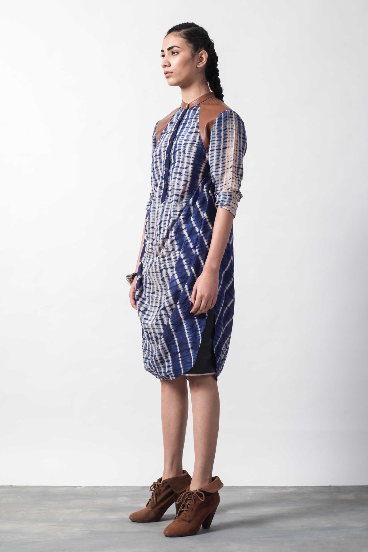 SHIBORI COWL TUNIC