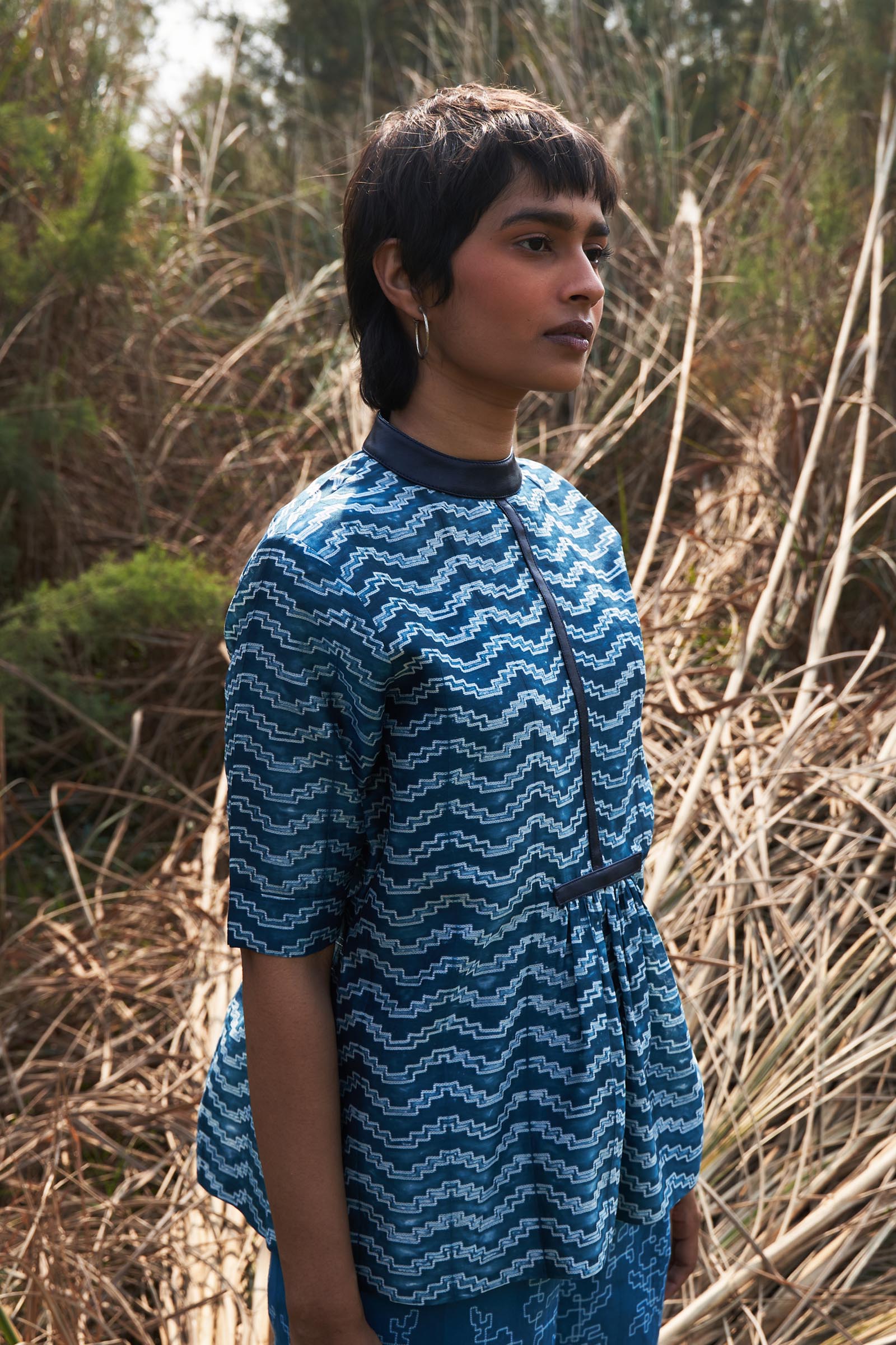 SHIBORI GATHERED BLOUSE