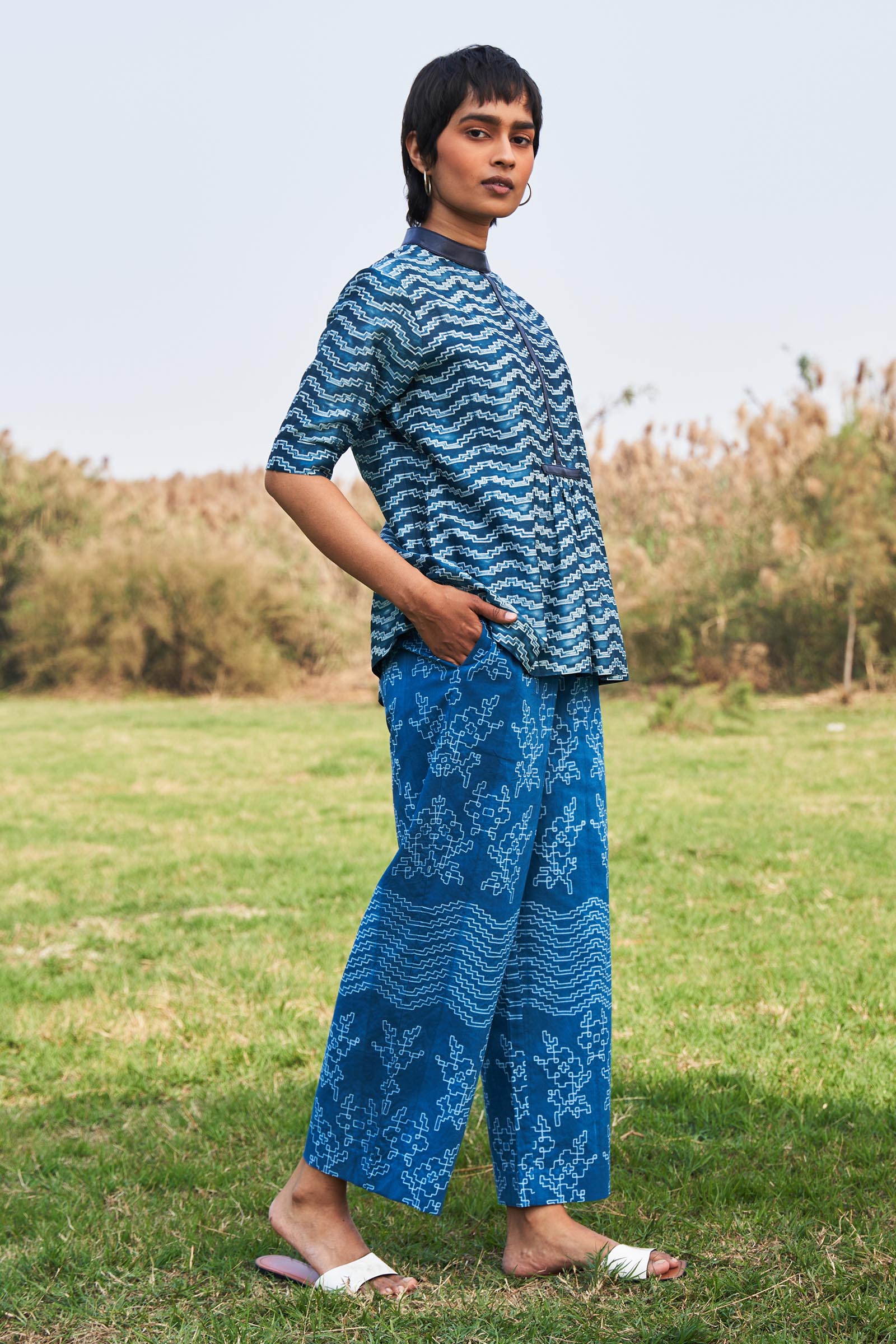 SHIBORI GATHERED BLOUSE