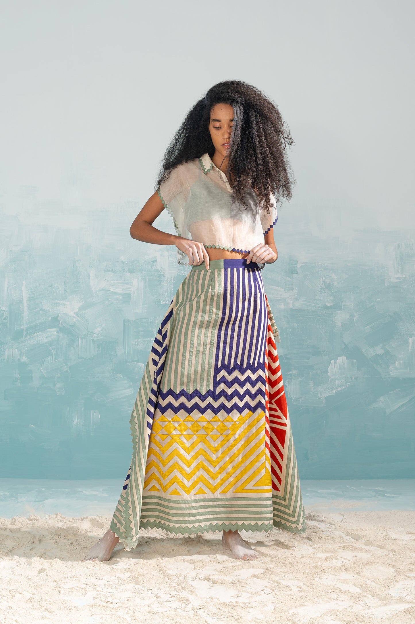 NILE CROP KAFTAN WITH BRALET