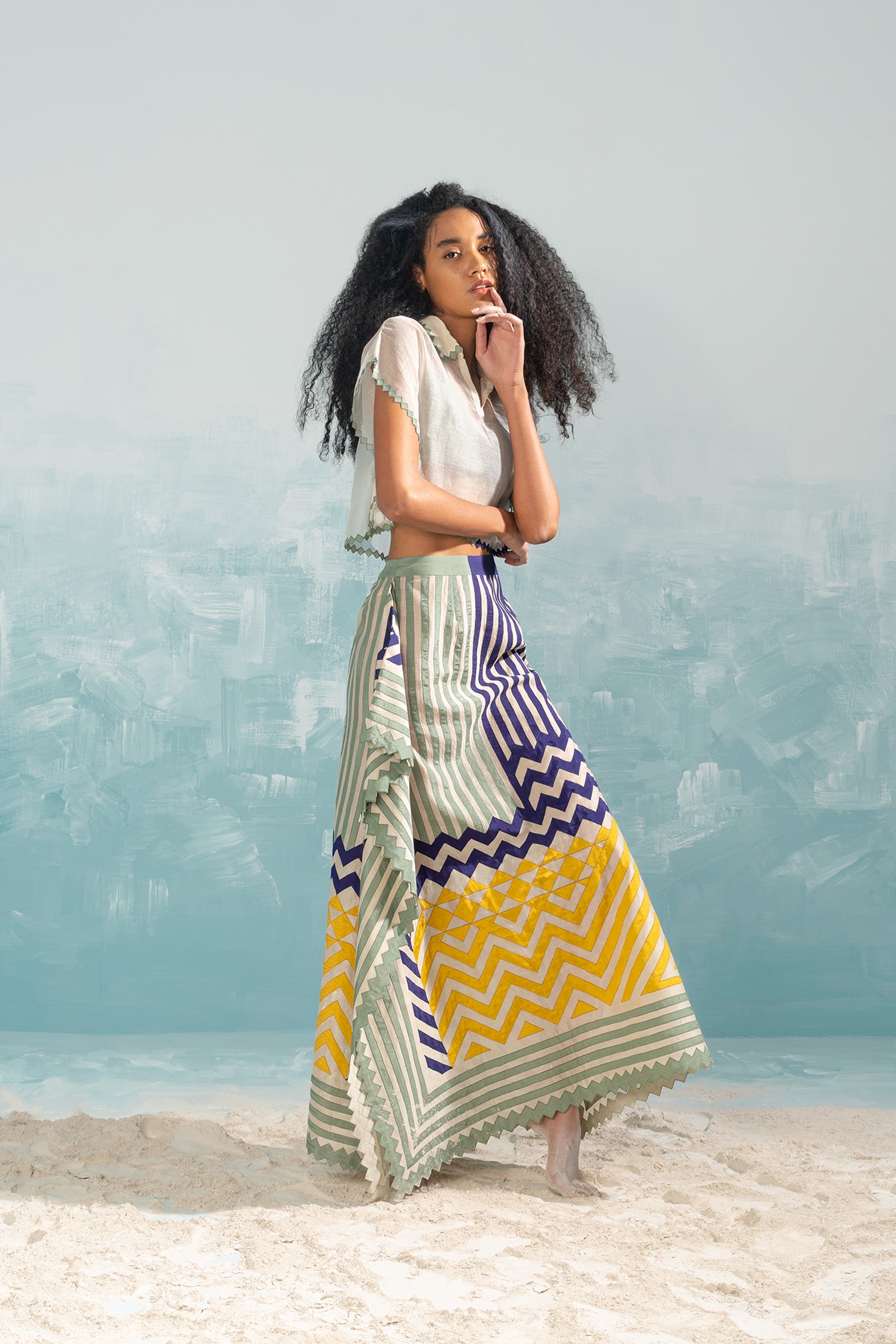 NILE DRAPED PANEL SKIRT