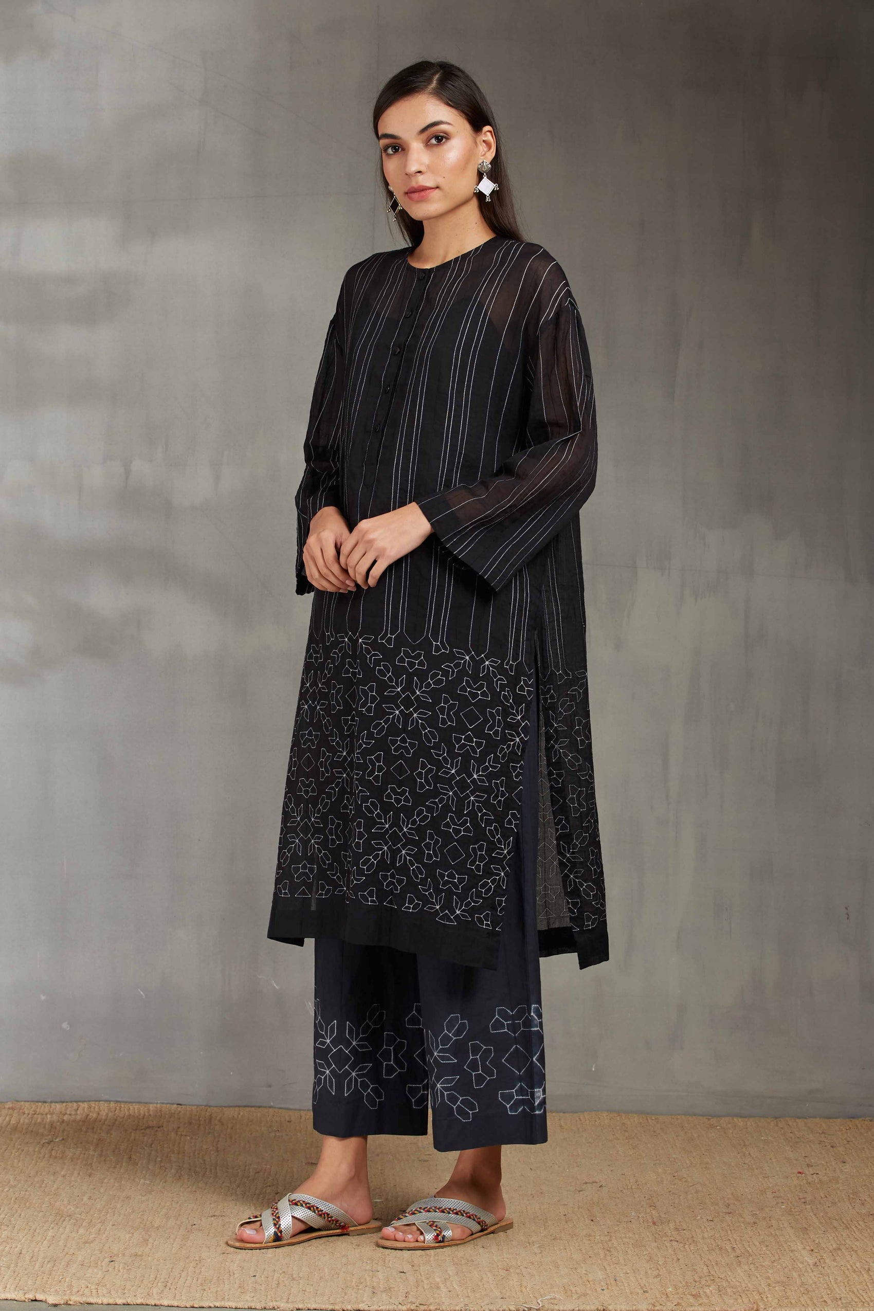 SHIBORI DROP SHOULDER KAMEEZ