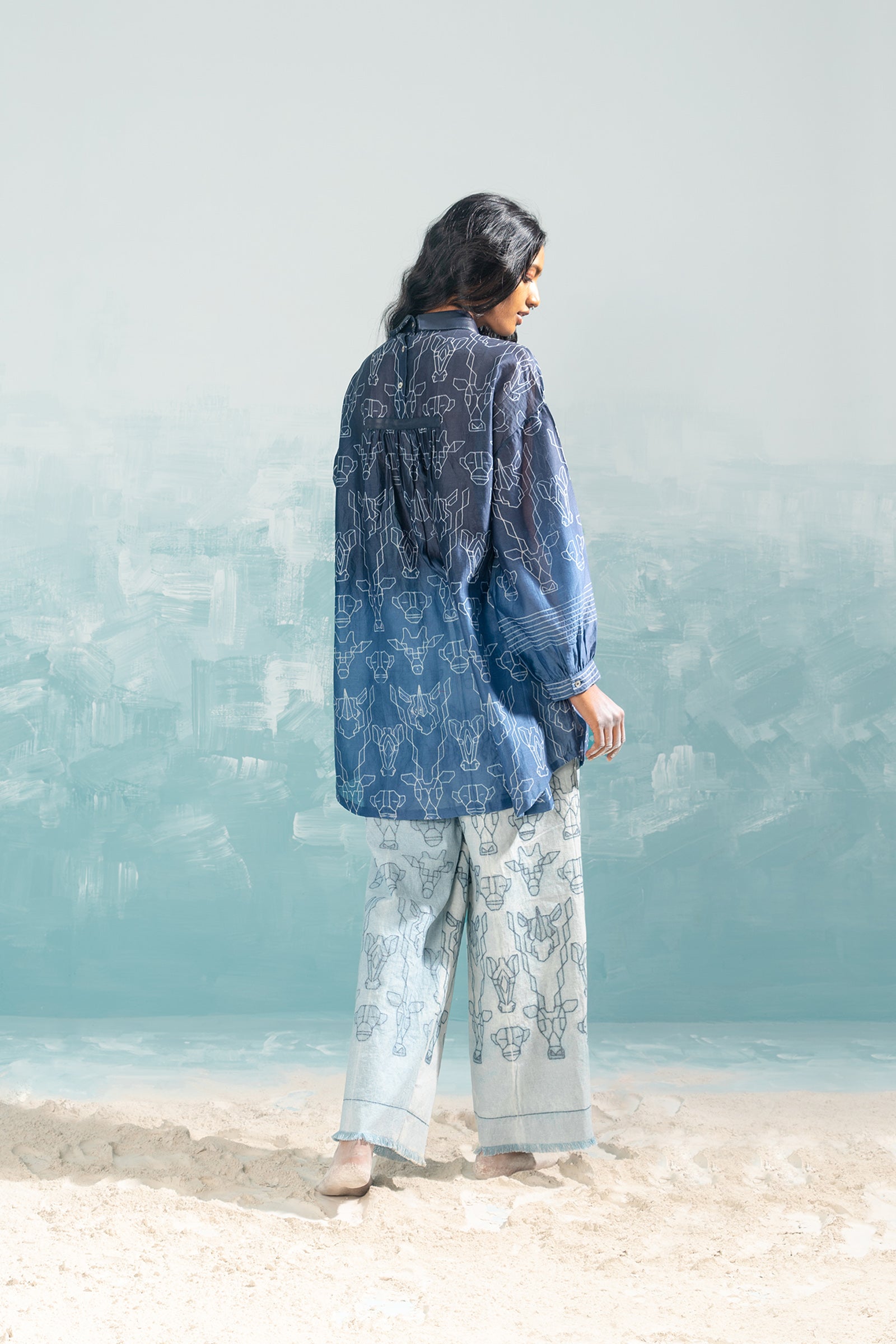 NILE SHIBORI DROP SHOULDER SHIRT