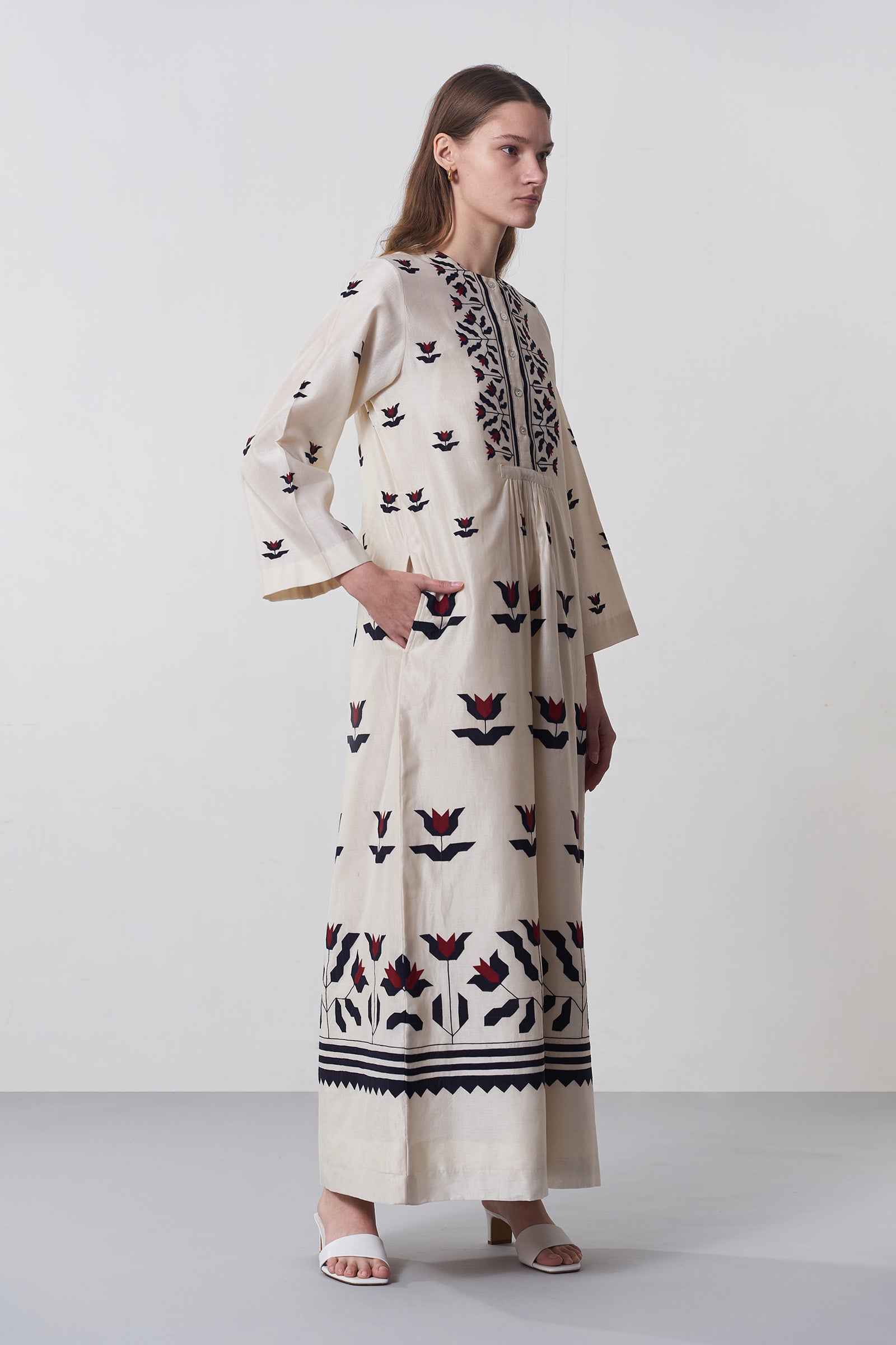 CENTRE SLASH GATHER DRESS