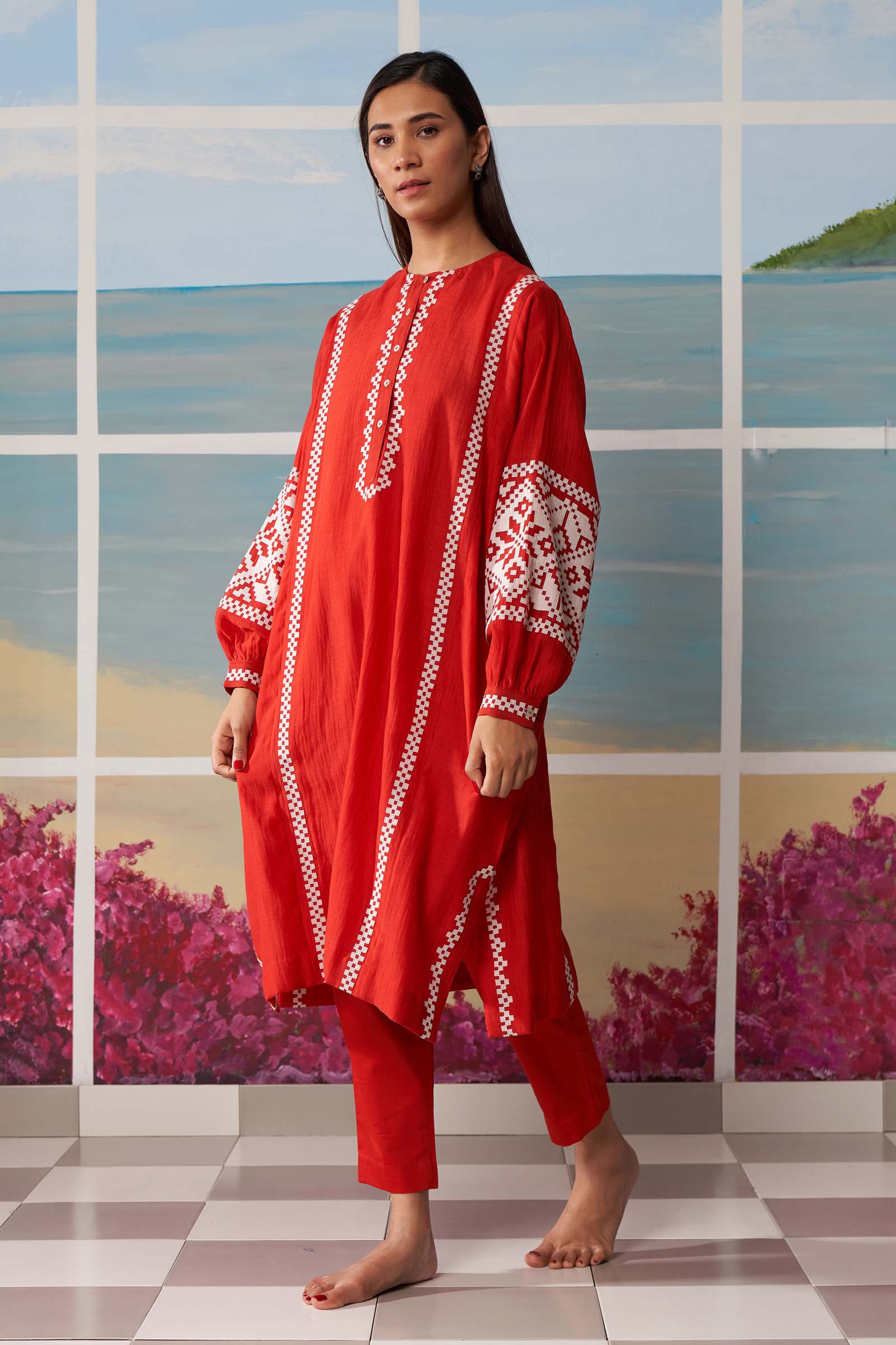 PANELLED KAFTAN TUNIC