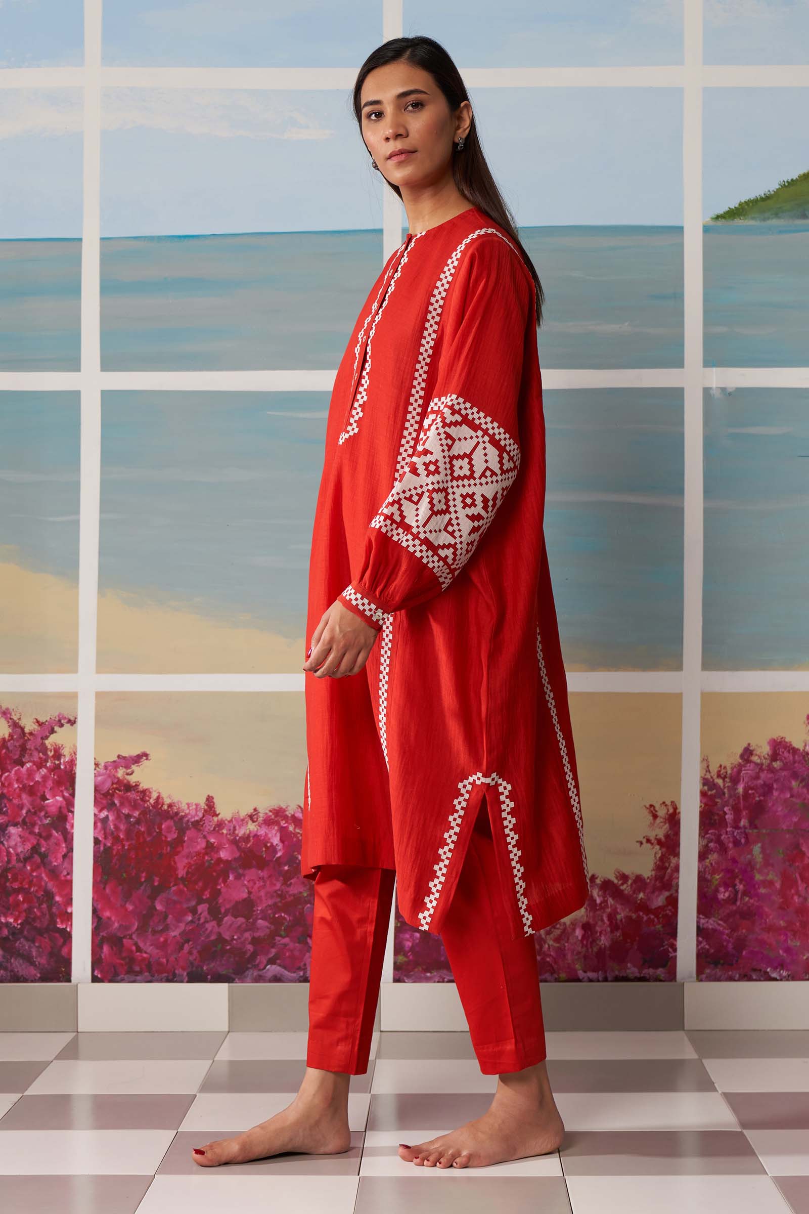 PANELLED KAFTAN TUNIC