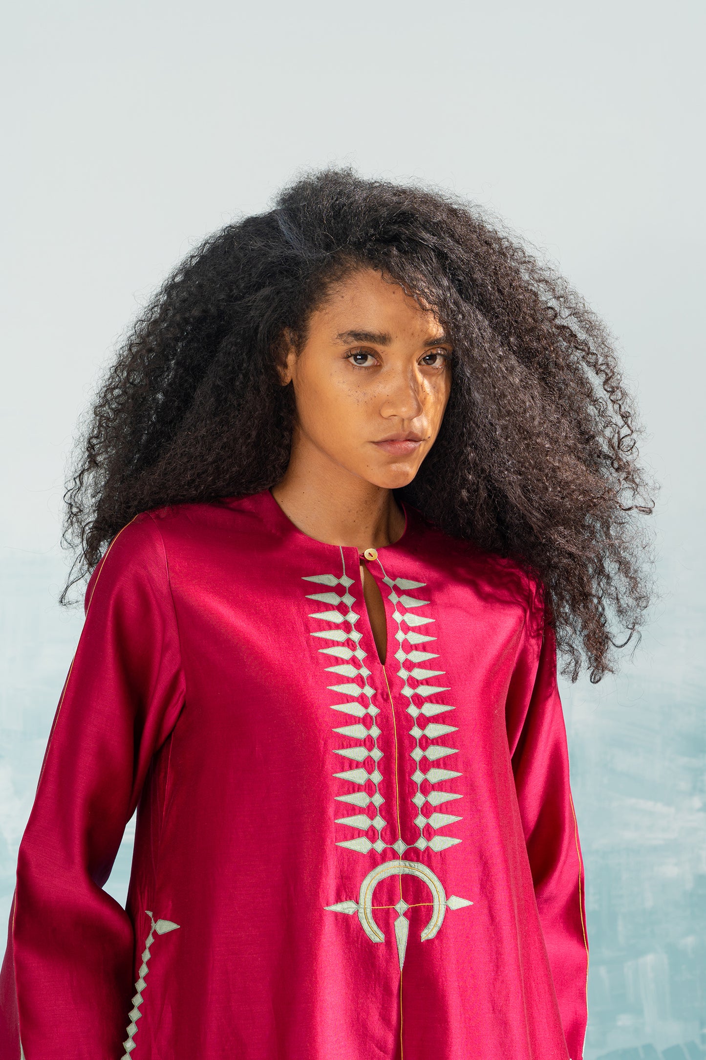 NILE TRIBAL APPLIQUE' KAMEEZ