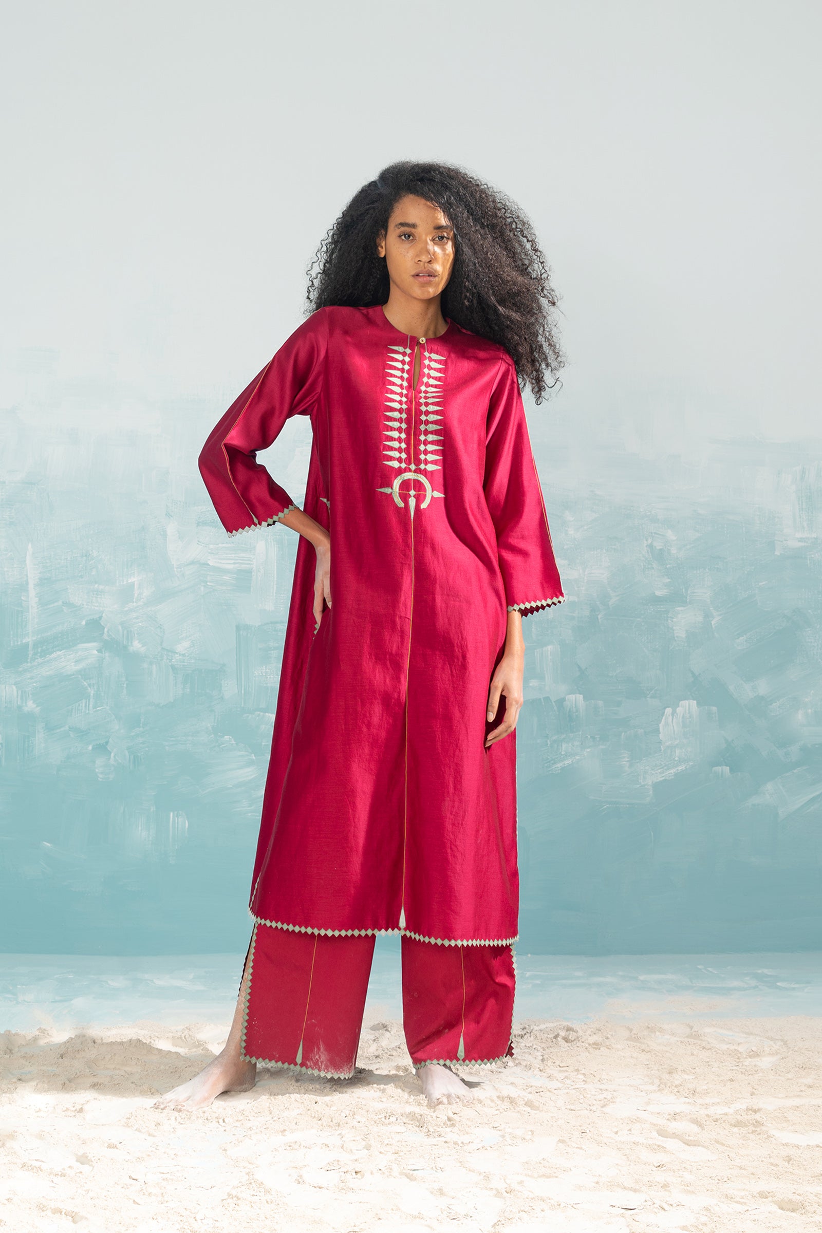 NILE TRIBAL APPLIQUE' KAMEEZ