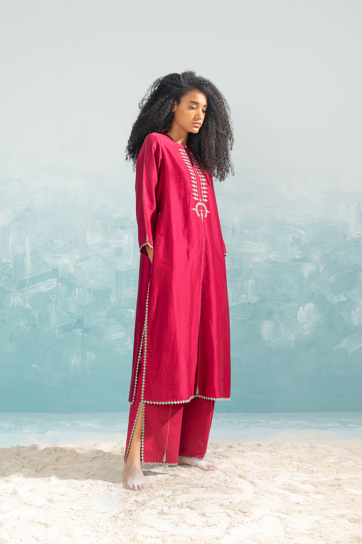 NILE TRIBAL APPLIQUE' KAMEEZ