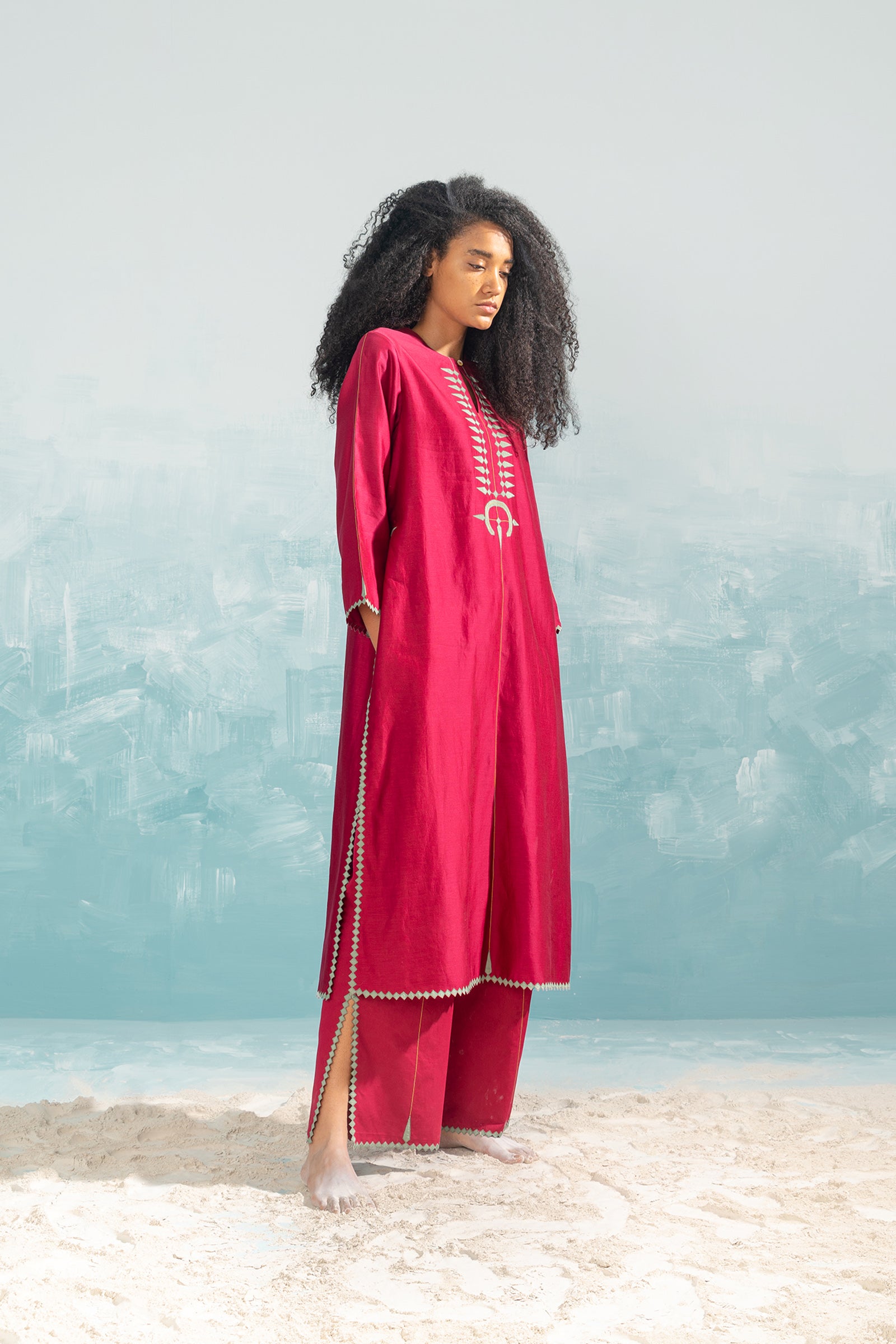 NILE TRIBAL APPLIQUE' KAMEEZ