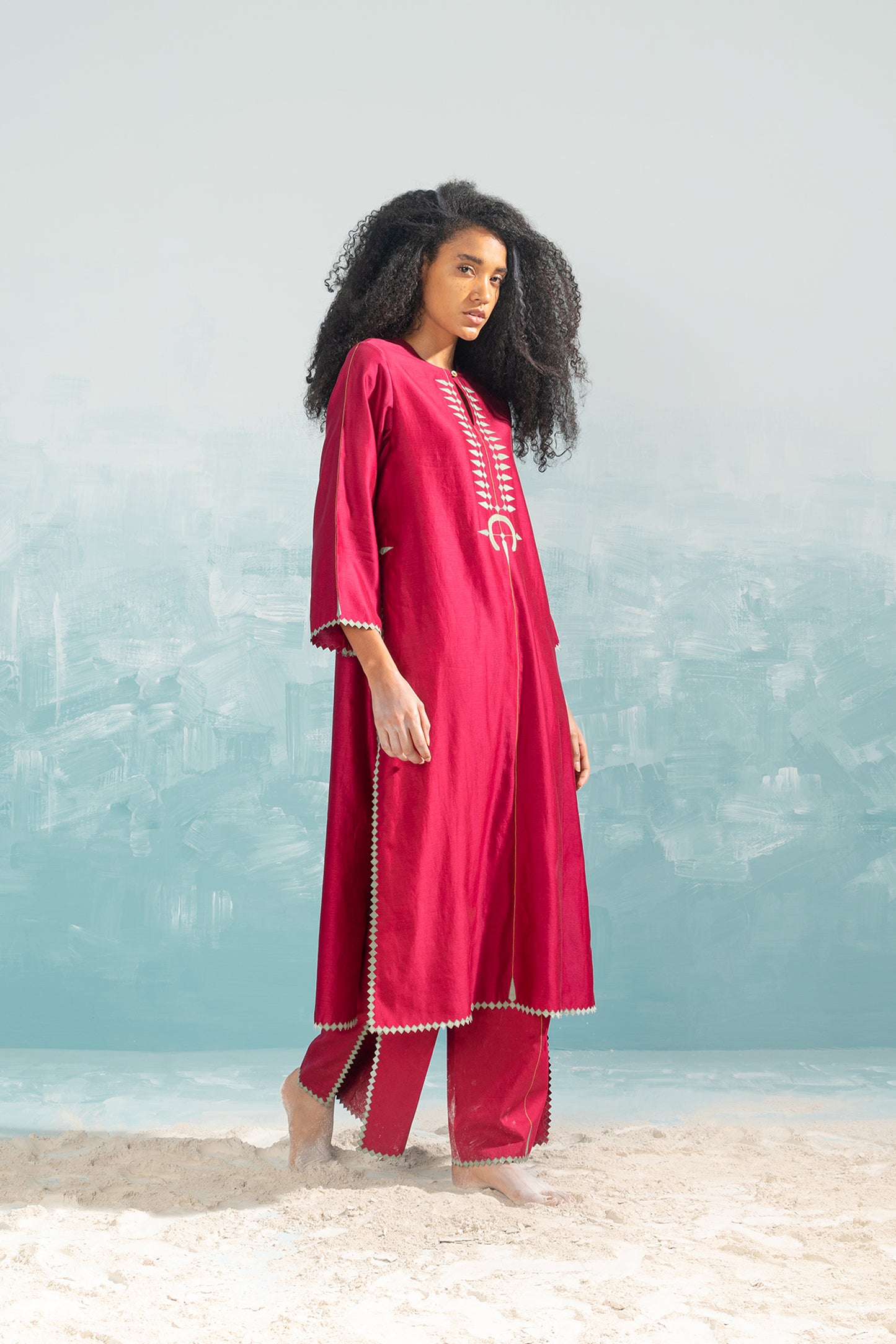 NILE TRIBAL APPLIQUE' KAMEEZ