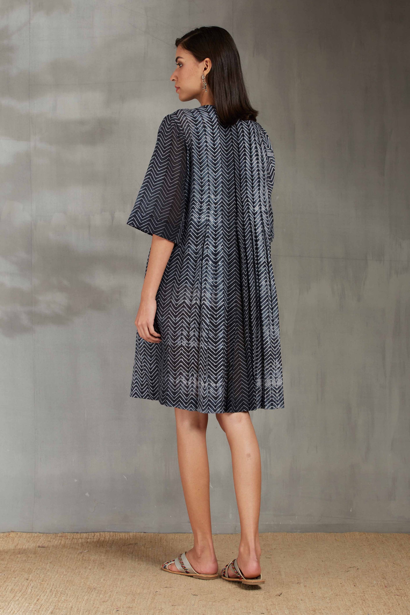 SHIBORI PLEATED DRESS