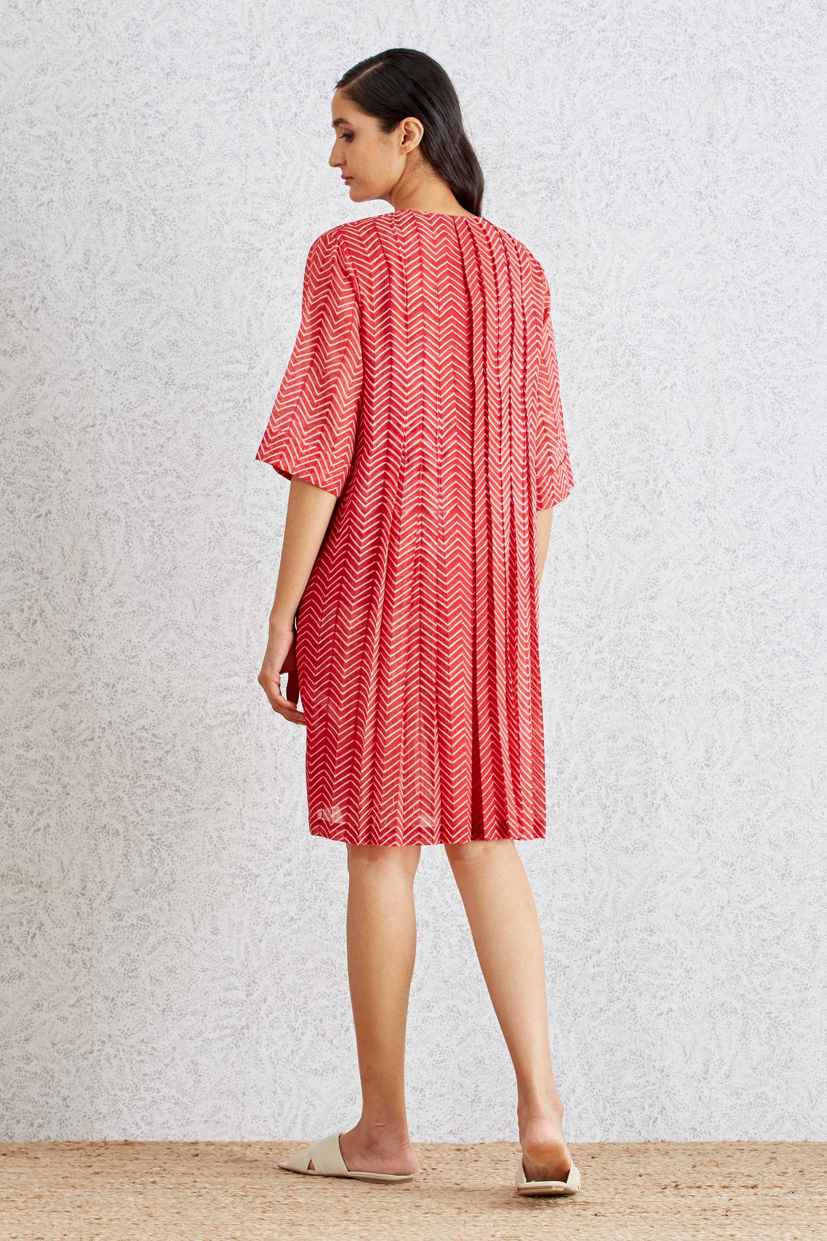 SHIBORI PLEATED DRESS