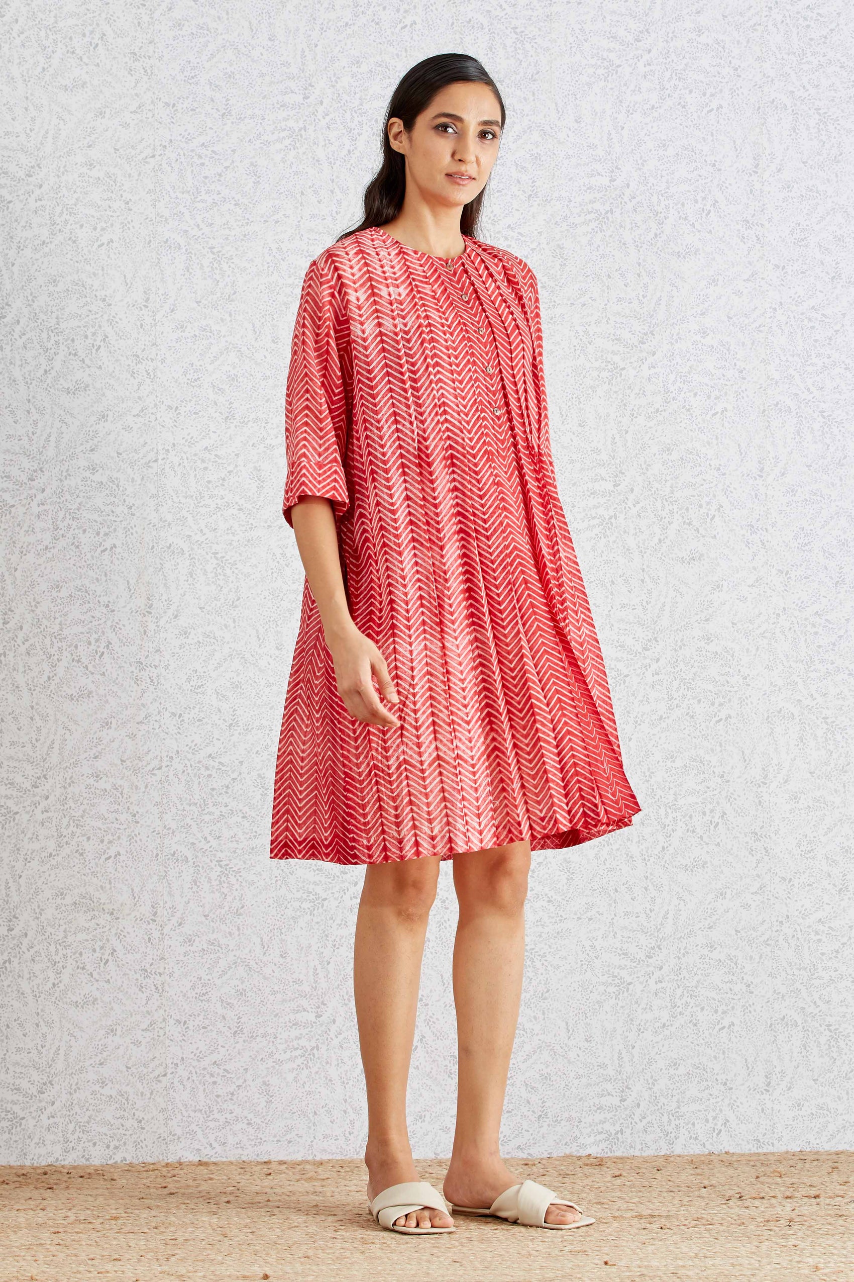 SHIBORI PLEATED DRESS