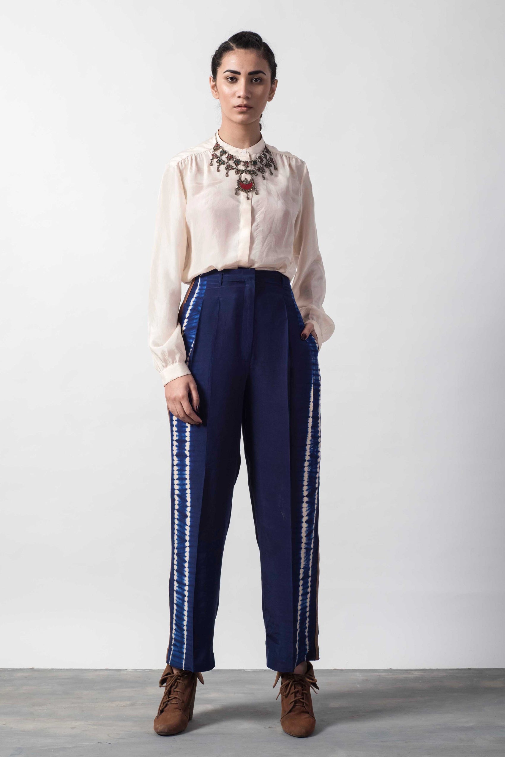 SHIBORI PLEATED PANT