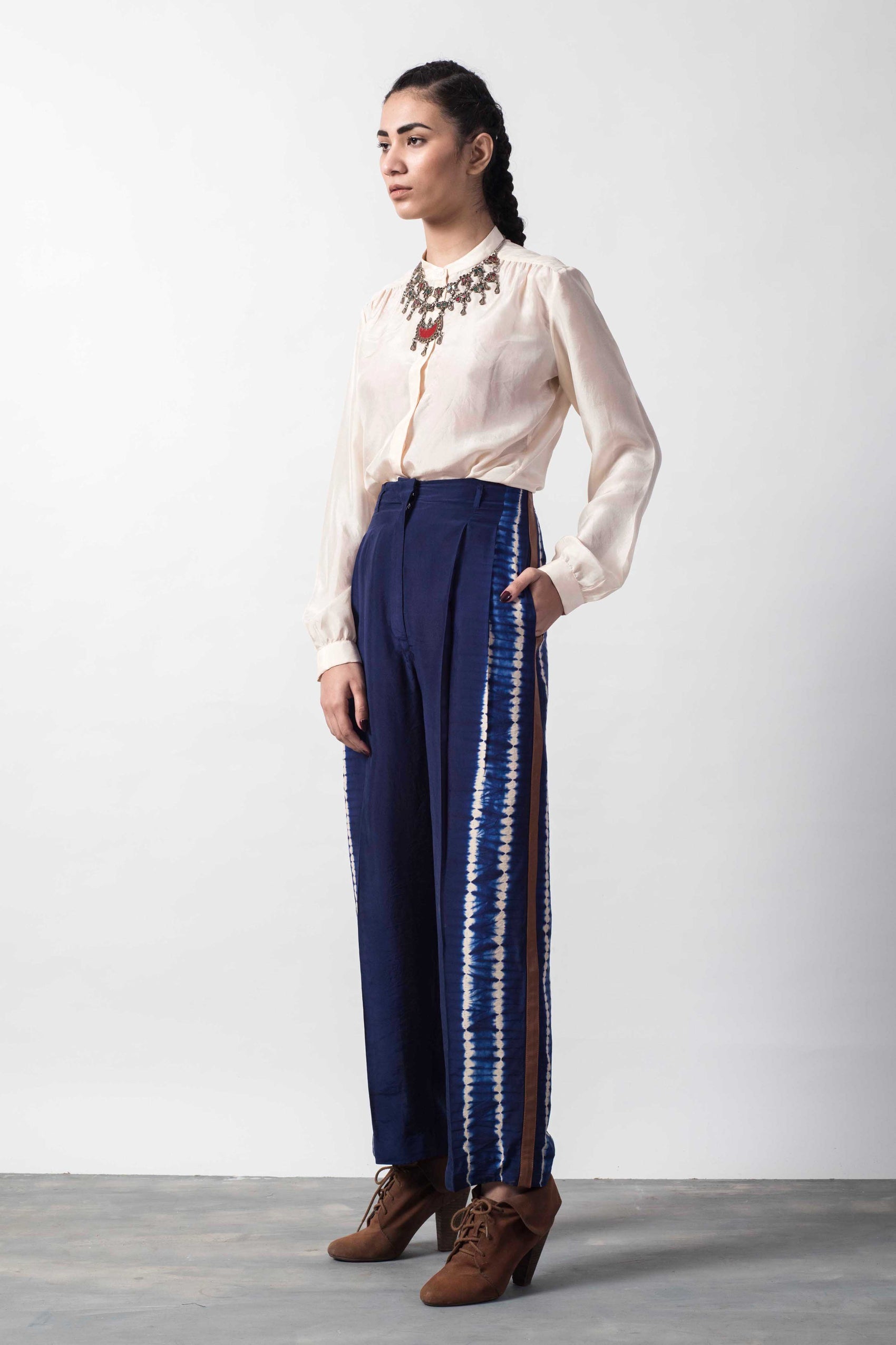 SHIBORI PLEATED PANT