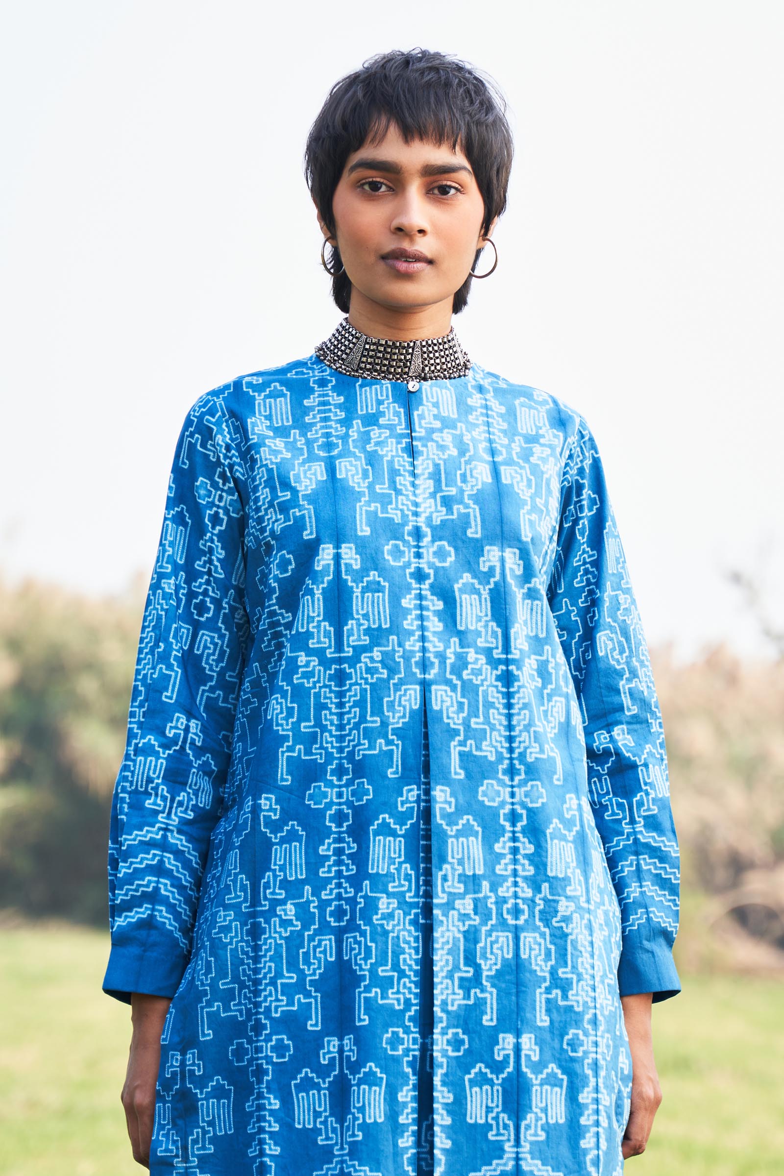 SHIBORI PLEATED TUNIC