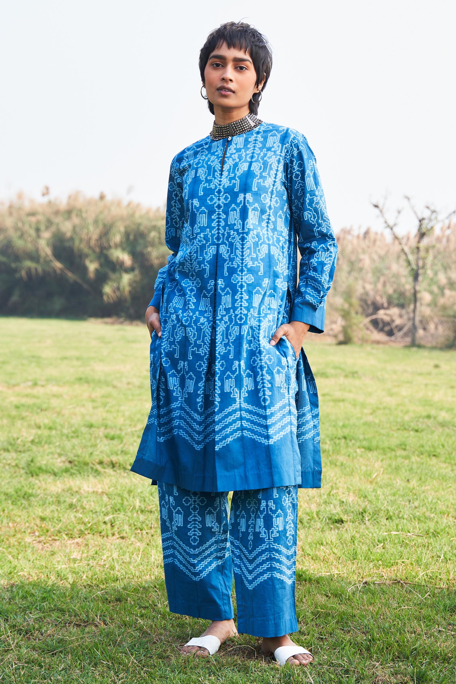 SHIBORI PLEATED TUNIC