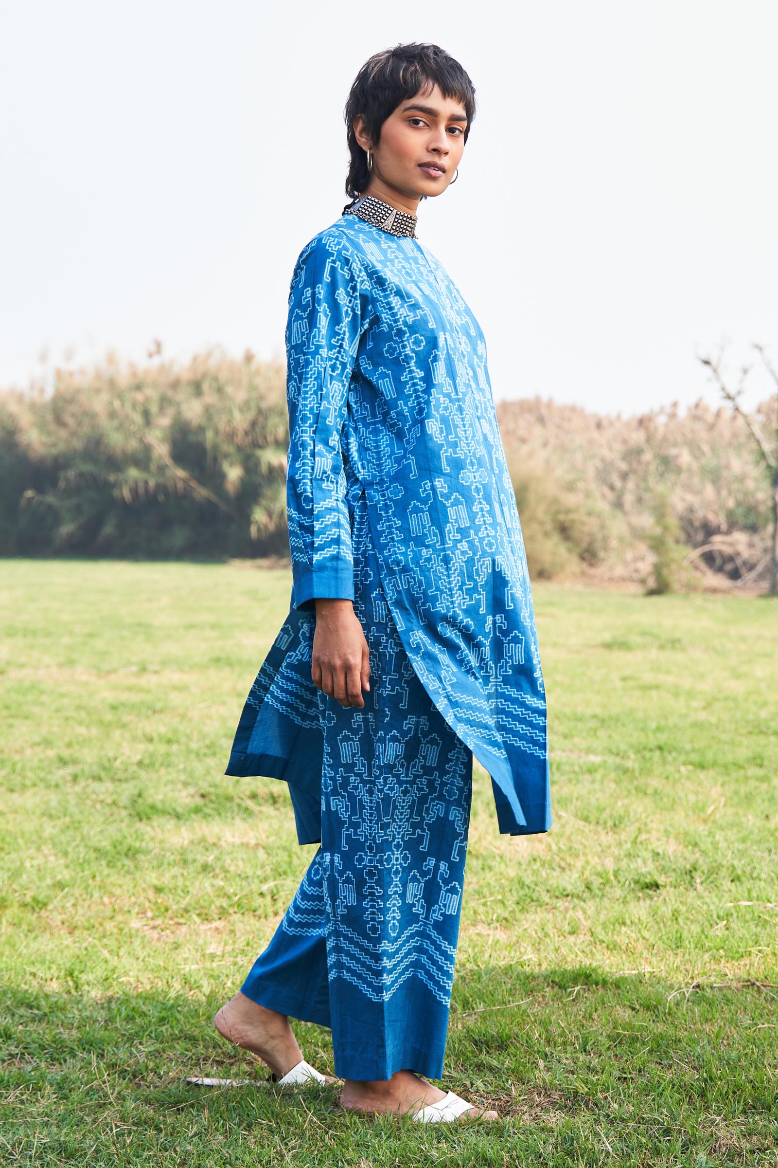 SHIBORI PLEATED TUNIC