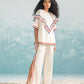NILE SHOULDER FRILL IVORY SHIRT