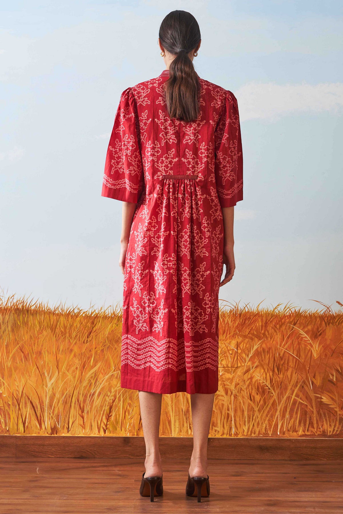 SHIBORI CENTER SLASH DRESS