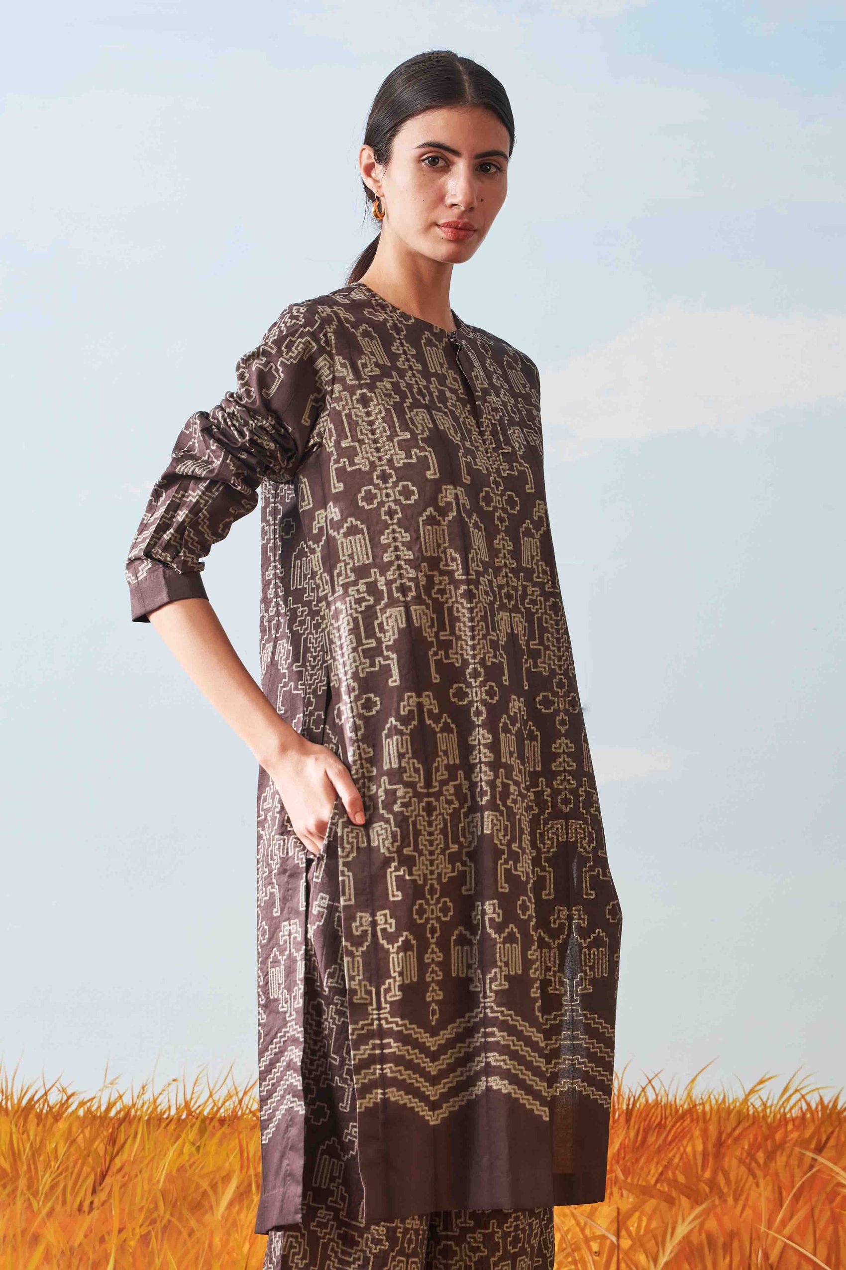 SHIBORI PLEATED TUNIC