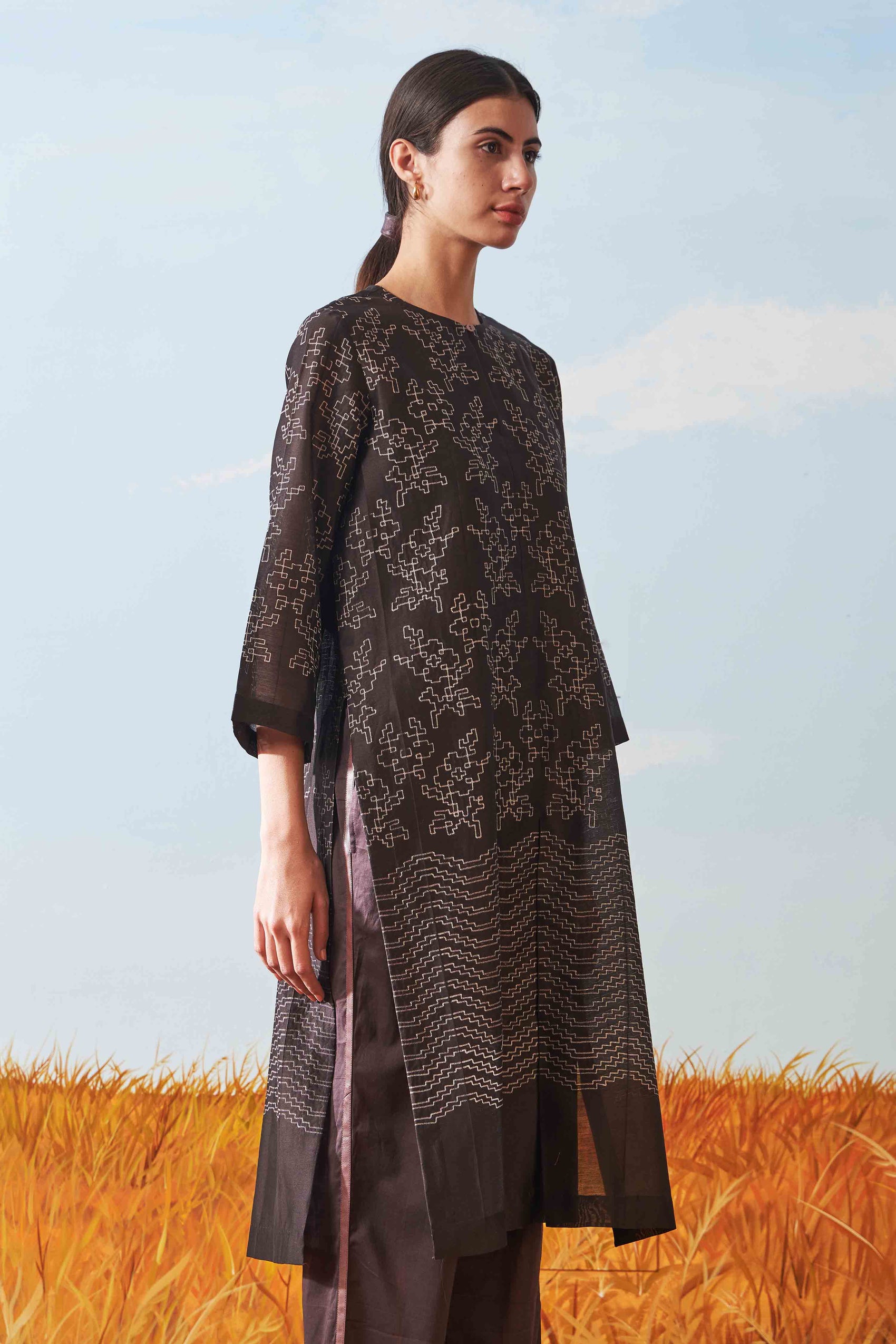 SHIBORI PLEATED TUNIC