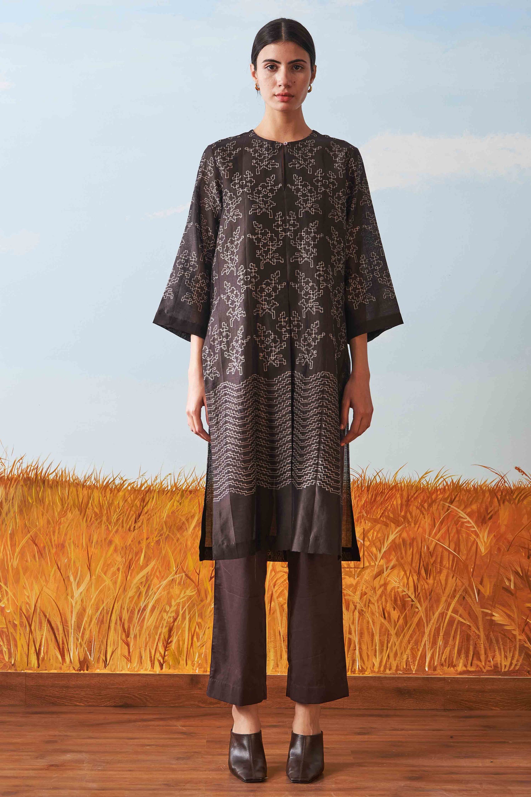 SHIBORI PLEATED TUNIC