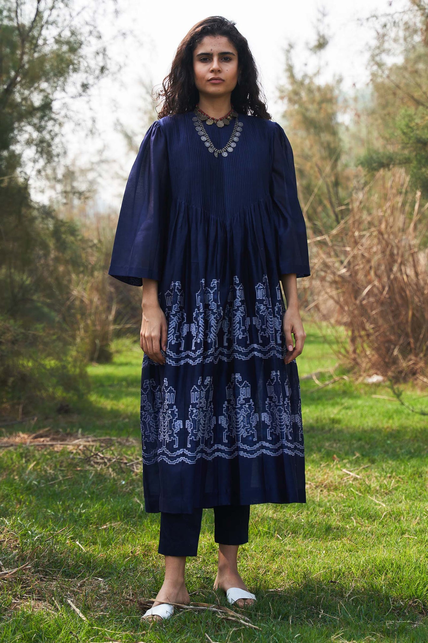SHIBORI SUPER PLEATED KAMEEZ