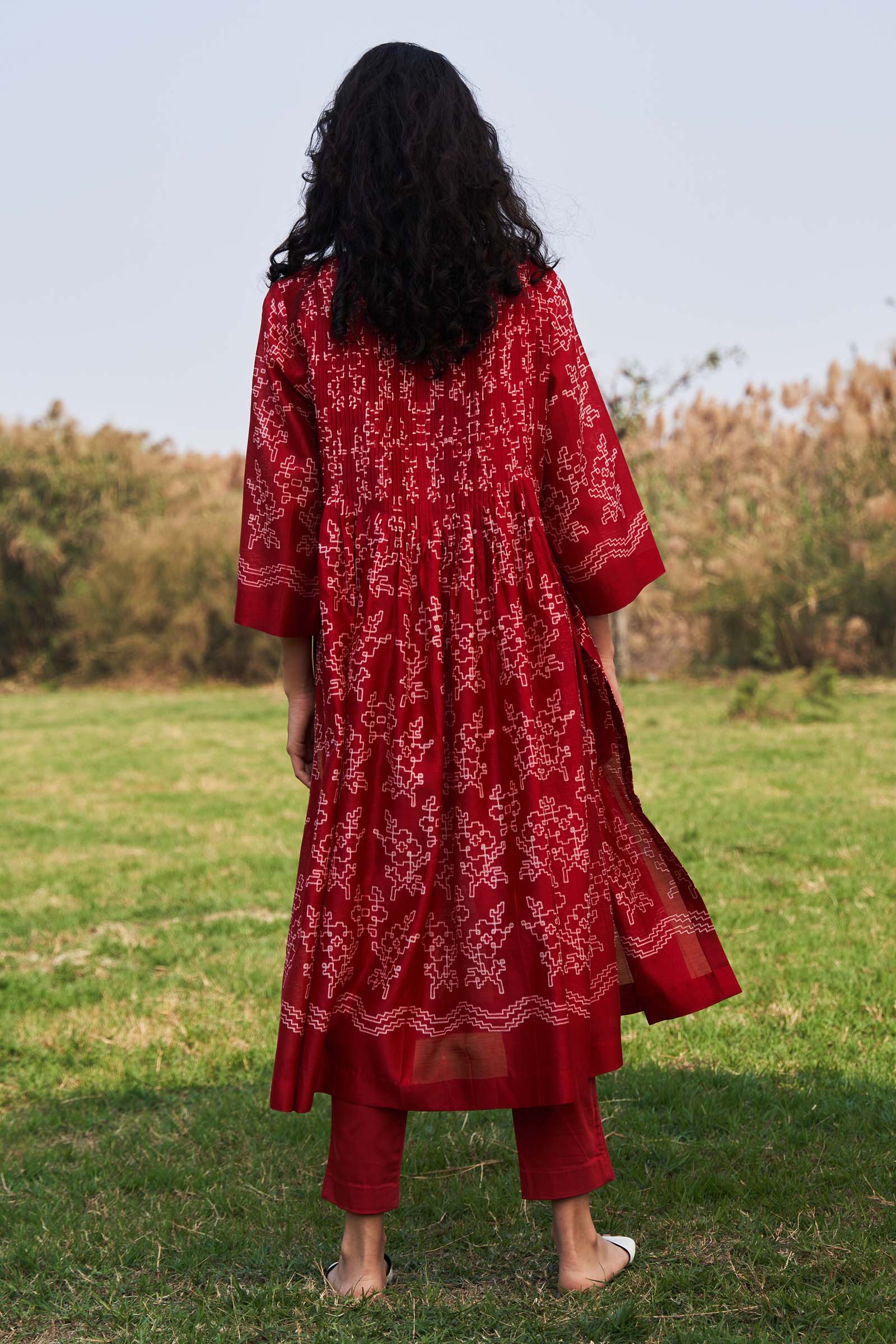 SHIBORI SUPER PLEATED KAMEEZ