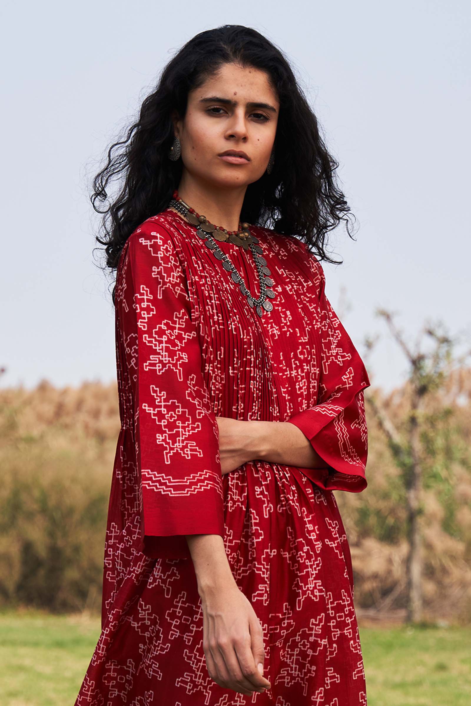 SHIBORI SUPER PLEATED KAMEEZ
