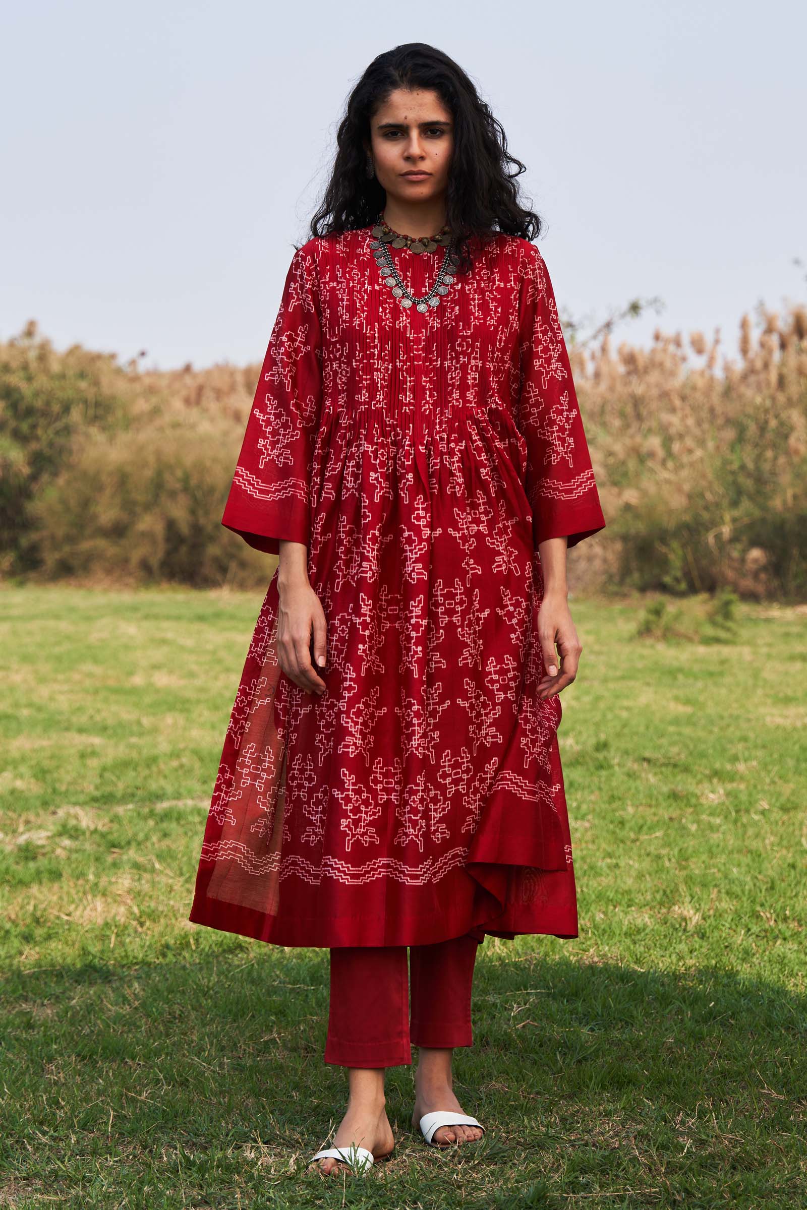 SHIBORI SUPER PLEATED KAMEEZ
