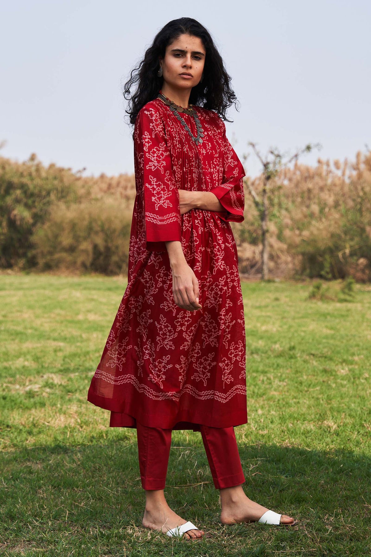 SHIBORI SUPER PLEATED KAMEEZ