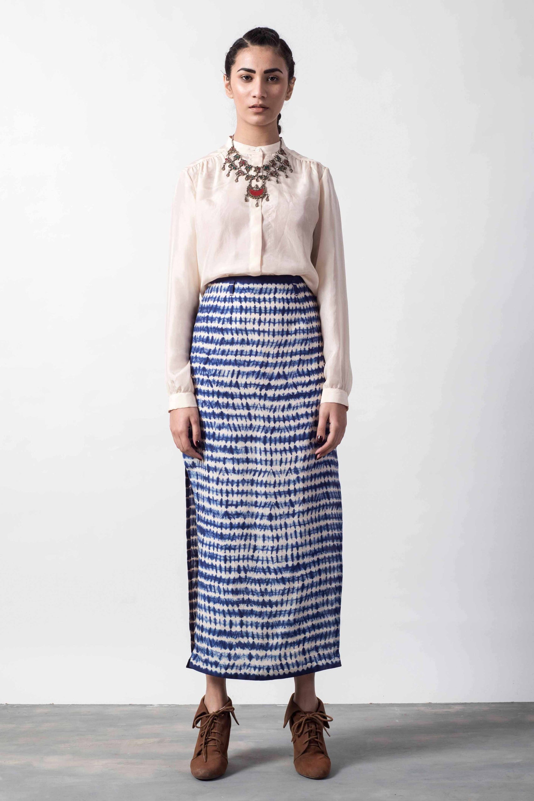 SHIBORI STRAIGHT SKIRT